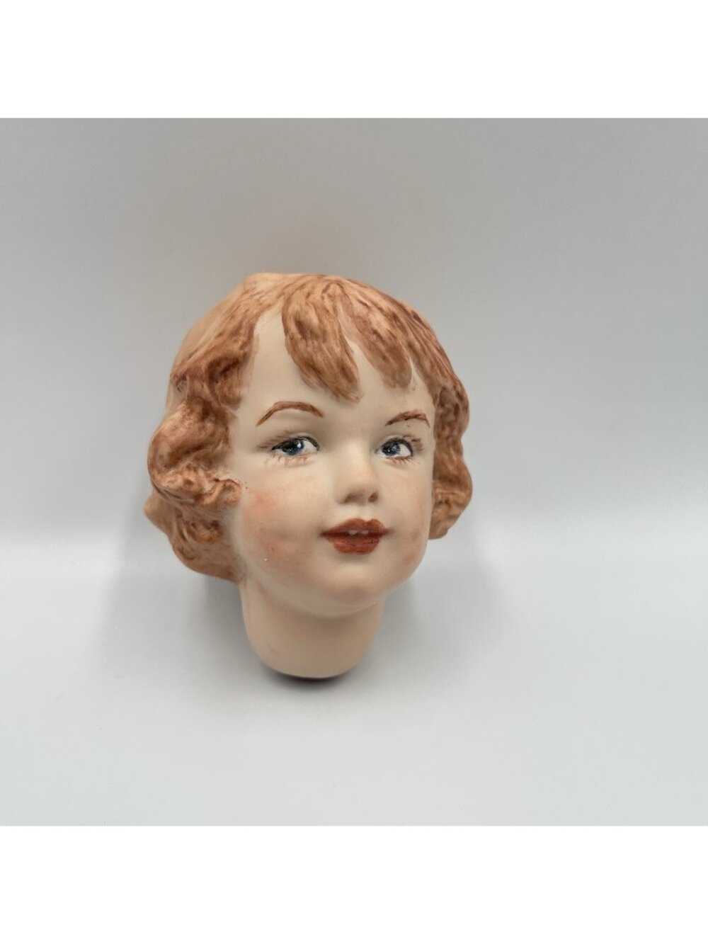 Gebruder Heubach Reproduciton Doll Head 79 56 Germany Blue Eyes Red Hair